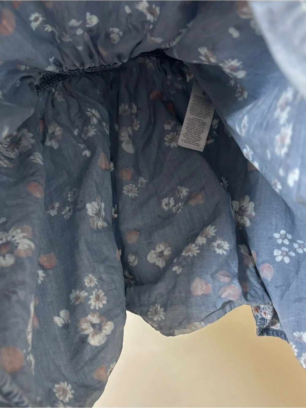 OshKosh B'gosh plum blossom Floral soft Denim overall skirt for Kids - blue pink